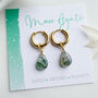 Genuine Moss Agate Hoop Earrings, thumbnail 2 of 11