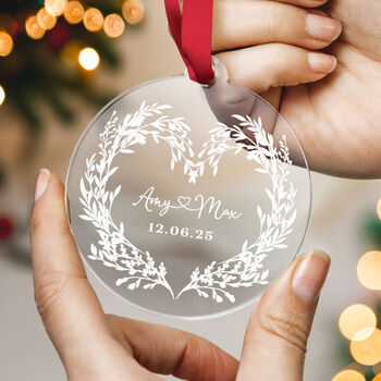 Personalised Wedding Ornament Custom Names And Date, 5 of 8
