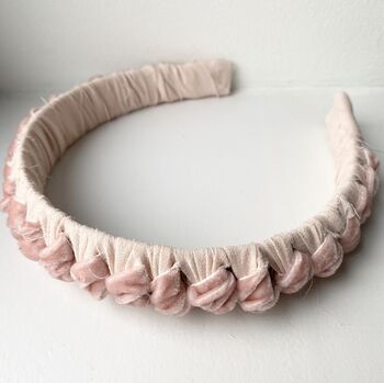 Lucy Velvet Headband Two Toned Pink, 3 of 11