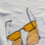 Orange Nose Bridge Angular Rectangle Aviator Sunglasses, thumbnail 5 of 8