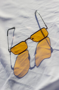 Orange Nose Bridge Angular Rectangle Aviator Sunglasses, 5 of 8