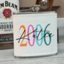Personalised Colourful Birth Year Hip Flask, thumbnail 1 of 3