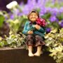 Solar Power Garden Ornament Sitting Grandmother Statue, thumbnail 2 of 6