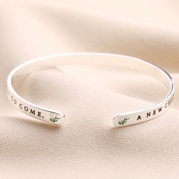A New Chapter Meaningful Word Bangle In Silver, 3 of 3