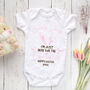 Just Here For The Chocolate Bunny Ears Baby Grow, thumbnail 2 of 3