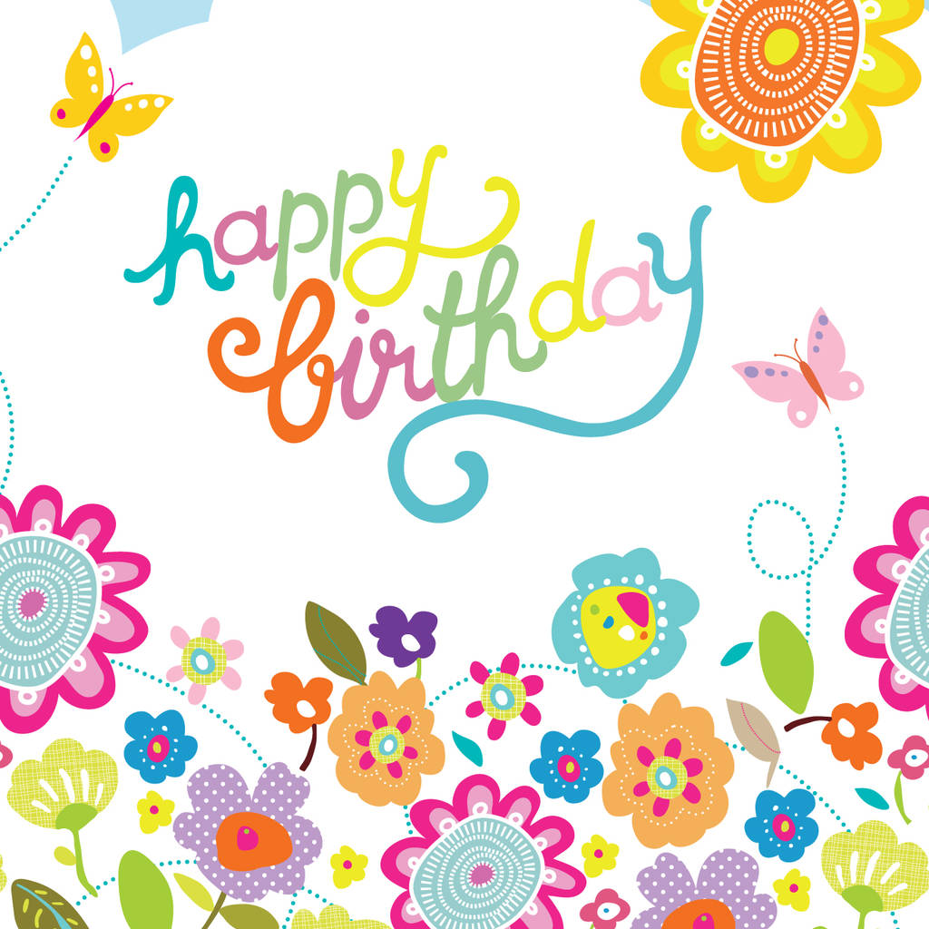 floral happy birthday card by jules and joe | notonthehighstreet.com