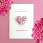 Birth Flower February Violet Origami Heart Card, thumbnail 11 of 12