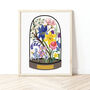 Spring Floral Bell Jar Print, thumbnail 1 of 4