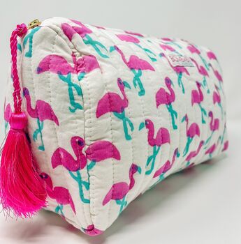 Handmade Flamingo Wash Bag, 4 of 6