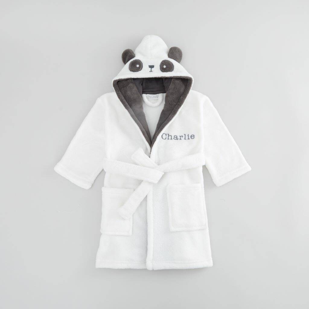 Personalised Monochrome Panda Robe By My 1st Years
