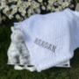 Personalised White Baby Blanket And Zebra Soft Toy, thumbnail 1 of 4