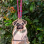 Pug Hanging Wooden Christmas Decoration, thumbnail 6 of 6