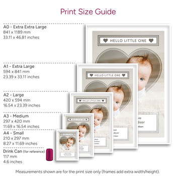 Hello Little One Photo Print Personalised New Baby Gift, 5 of 5