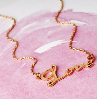 Love Script Sterling Silver Necklace Gift Card, 5 of 12