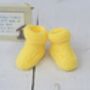 Hand Knitted Baby Booties Yellow, thumbnail 1 of 4