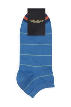 Thin Stripe Blue And Dash Grey Men's Trainer Socks Bundle, 4 of 6