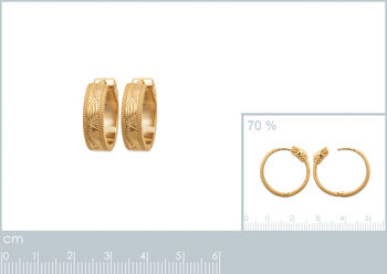18k Gold Vermeil Plated Textured Hoop Earrings, 3 of 4