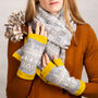 Grey And Yellow Soft Lambswool Scarf Inspired By Nature, thumbnail 2 of 4