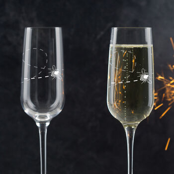 Engraved Champagne Flute Bumble Bee Gift For Mum Women Her, 3 of 4