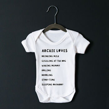 Personalised Baby Loves Babygrow, 2 of 8