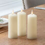 Trio Of Realistic Flame LED Pillar Candles, thumbnail 2 of 3