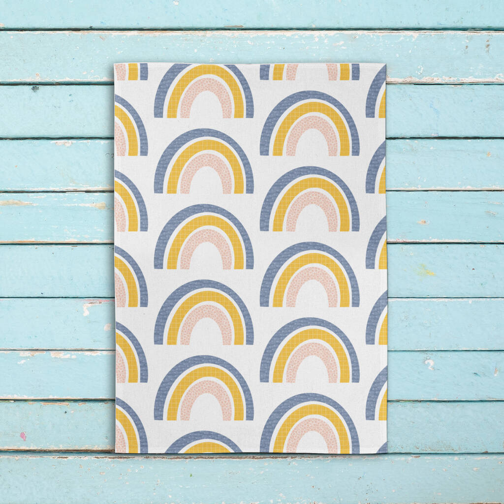 Rainbow Tea Towel By Louise Brainwood
