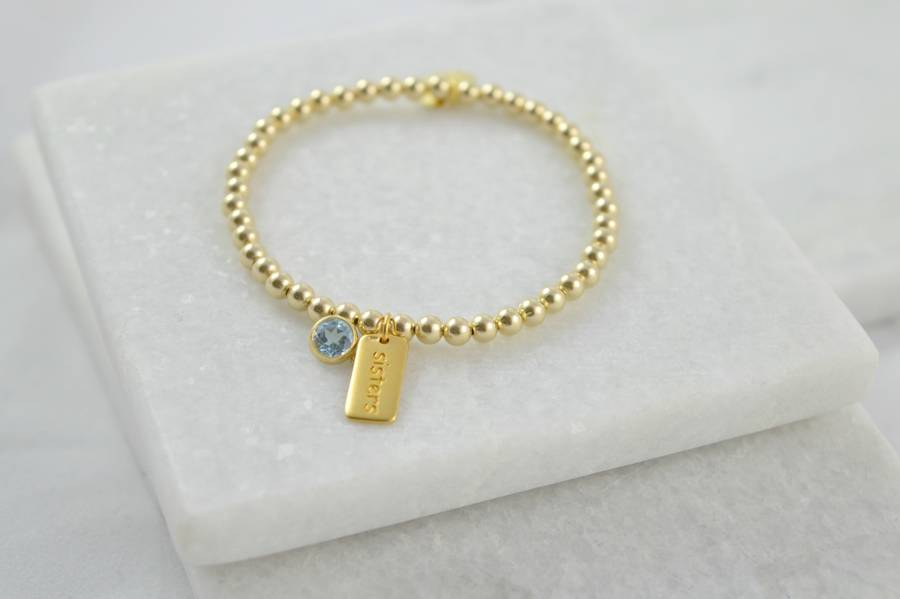 14k gold sister bracelet