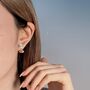 18 K Pearl Opal Earrings, thumbnail 2 of 3