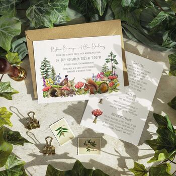Woodland Evening Invitations And Envelopes, 2 of 8