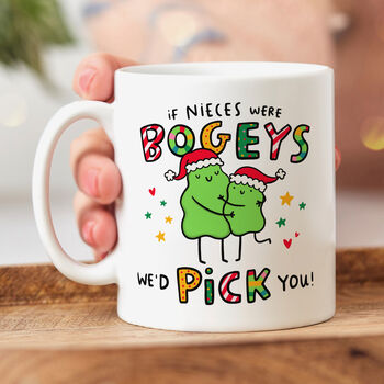 'If Nieces Were Bogeys' Personalised Christmas Mug, 2 of 5