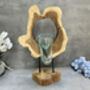 40cm Molten Glass Hanging Bowl On Teak Root Base, thumbnail 3 of 12