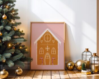 Gingerbread House Kids’ Christmas Art Print, 3 of 7