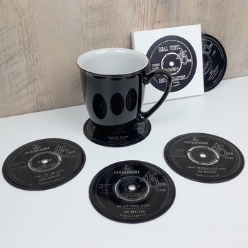 Personalised Vinyl Coasters Beatles Set Of Four, 6 of 6