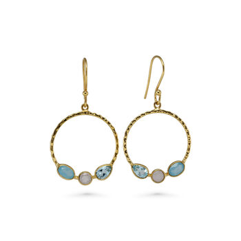 Gold Vermeil Multi Gemstone Hoop Earrings, 4 of 5