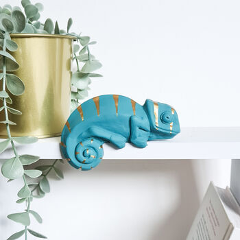 Shelf Chameleon Turquoise And Gold, 2 of 7