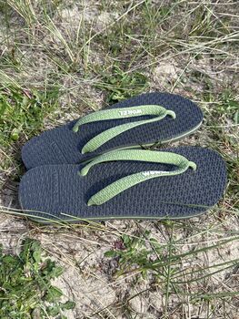 Granite Grey Natural Rubber Flip Flops, 10 of 12