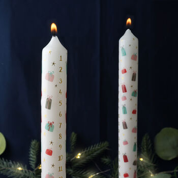 Christmas Presents Pack Of Two Advent Candles, 2 of 6