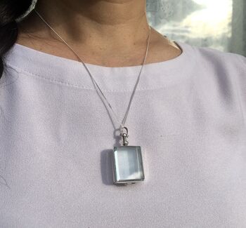 See Through Glass And Silver Locket Necklace, 7 of 12