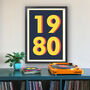 1980 Personalised Year Typography Print, thumbnail 1 of 8