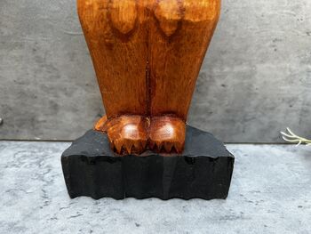 32cm Handcarved Yoga Cat Wooden Ornament Gift Decor, 6 of 12