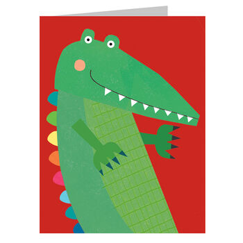 Mini Colourful Crocodile Greetings Card, 2 of 5