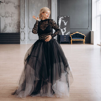 Black Tie Tulle Skirt For Special Occasions And Gothic Weddings, 3 of 12