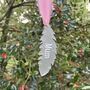 Personalised Feather Memorial Christmas Decoration, thumbnail 1 of 4