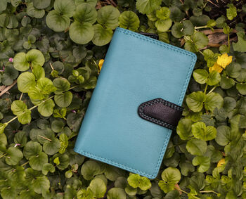 Turquoise Multi Colour Leather Purse Wallet Rfid, 2 of 11