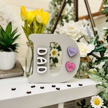 Personalised Dad's Father's Day Gift D Letter Grey, 2 of 6