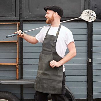 Personalised Buffalo Leather Apron With Pockets, 4 of 9