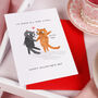 Cute Cat With Nine Lives Valentine Card, thumbnail 4 of 5