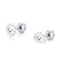 Sterling Silver Sun And Cloud 18 G Screw Back Earrings With Ball Backs, thumbnail 6 of 12