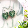Heart Leaf Philodendron Plant Earrings, thumbnail 1 of 12