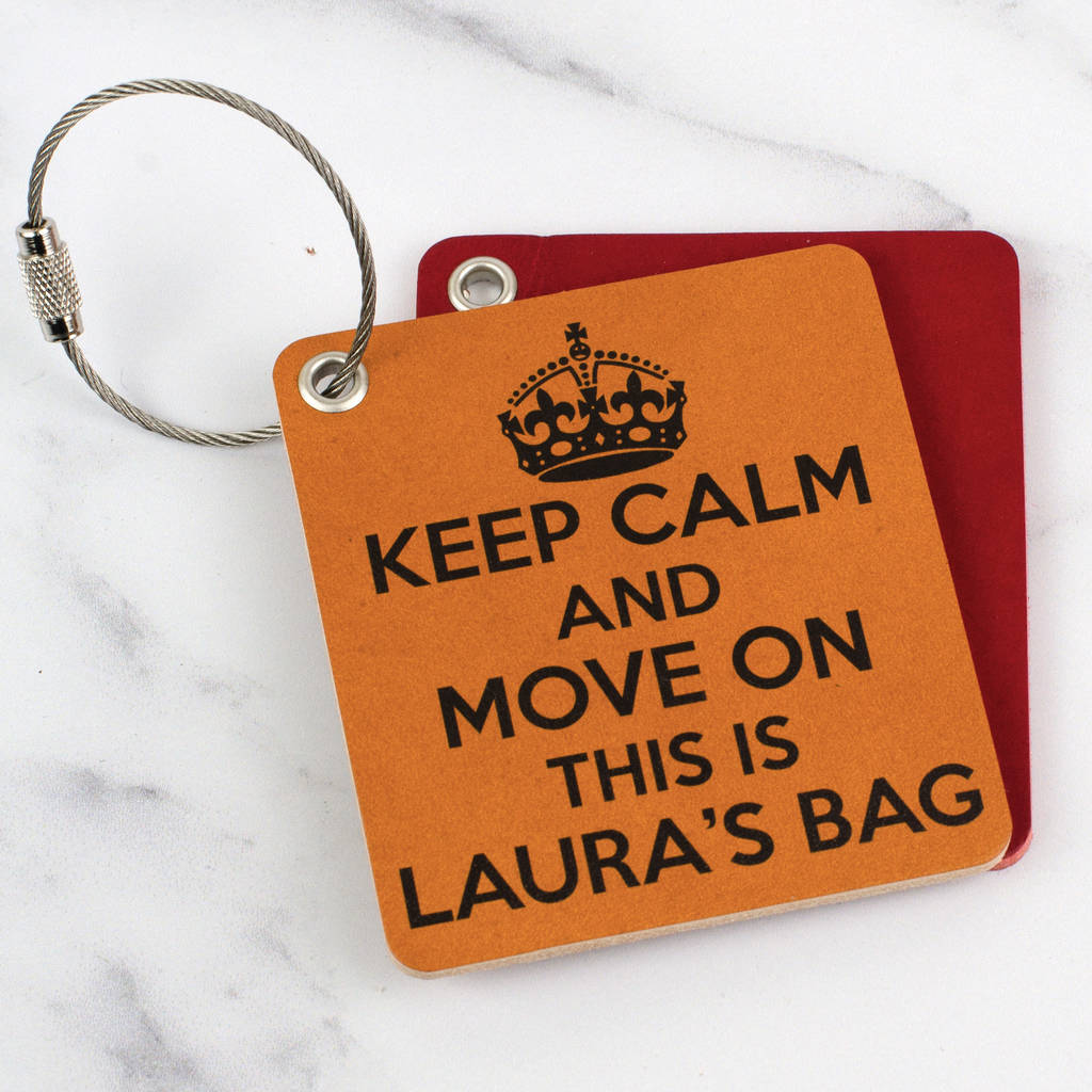 Keep Calm And Move On Personalised Luggage Tag, 1 of 2